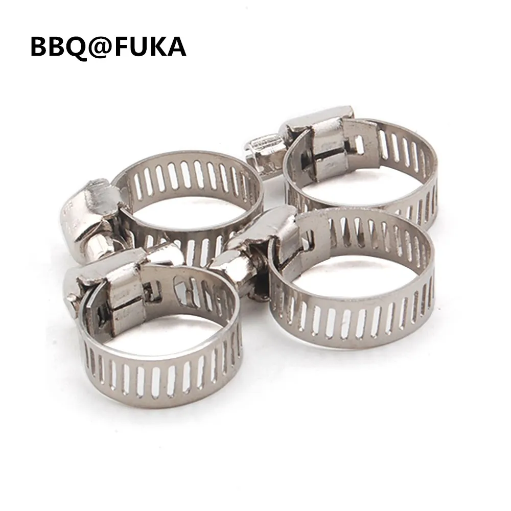 

BBQ@FUKA 100Pcs Adjustable 1/2"-5/8" Stainless Steel Drive Hose Clamps Fuel Line Worm Clips Car Styling Accessories Car Clips