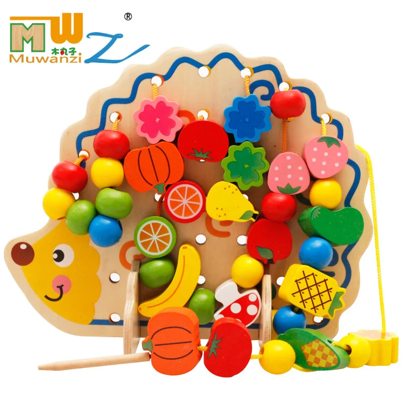 Деревянные игрушки с рисунками животных из мультфильмов 82 шт./упак. ёжик