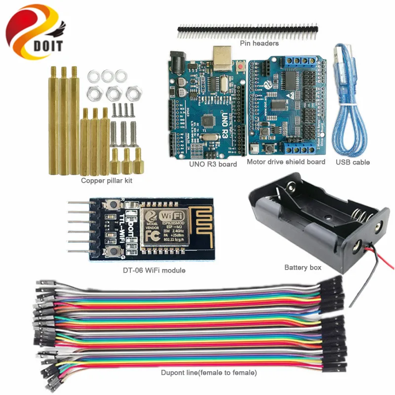 TS300 амортизатор бак шасси с DT 06 Wi Fi модуль + плата развития для Arduino водителя