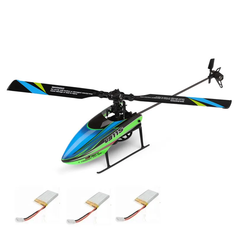 With 3 battery Электрический радиоуправляемый вертолет V977 Upgrade 2,4G 4CH 6G 6-Aixs Gyro Flybarless пульт дистанционного управления вертолет RTF с ЖК-пультом дистанционного управления - Цвет: With 3 battery