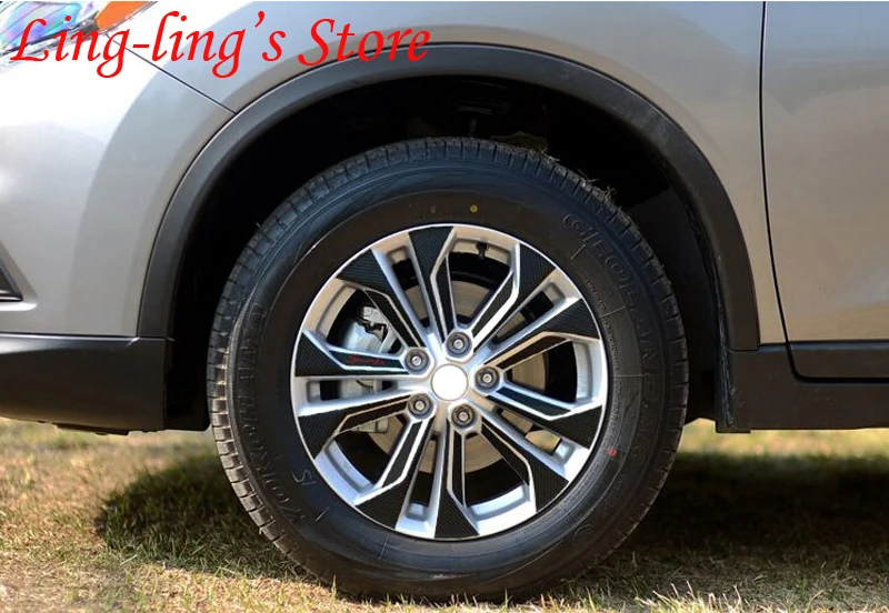 SUNFADA Черная Виниловая наклейка на ступицу колеса из углеродного волокна для NISSAN