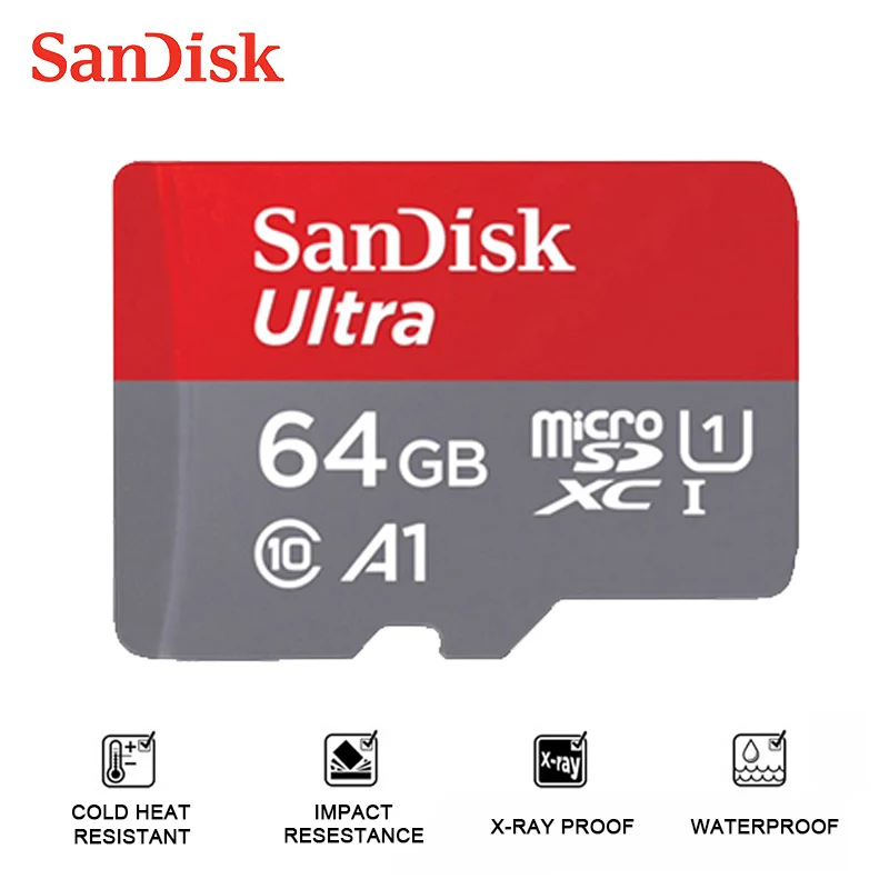 SanDisk Ultra micro SD карта 64 Гб памяти microSD TF microSDXC UHS-I для смартфонов cartao de memoria A1 |