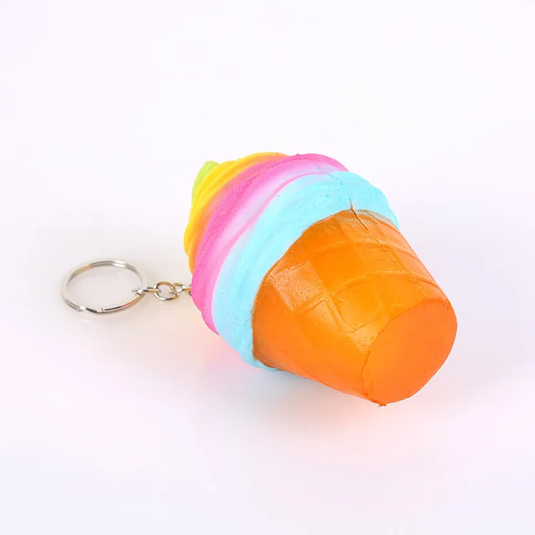 10 см красочный сжимаемый мороженое радужный конус мягкий медленно