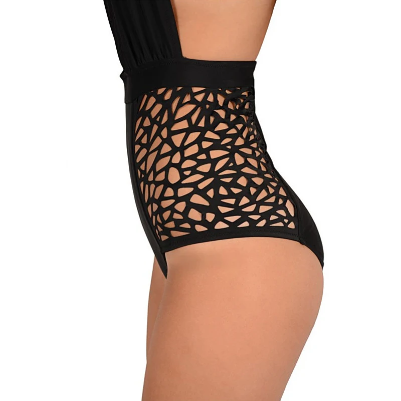 

Women Swimming Suit Sexy Hollow Bikini Swim Suit One Piece Fused Swimsuit Halter Tie 2019 Fashion Beach Wear Bathing Suit Sports
