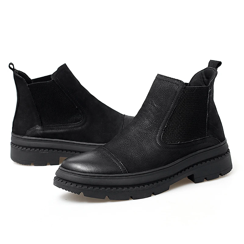 Мужские зимние ботинки на меху теплые челси мужские рабочая обувь мужская