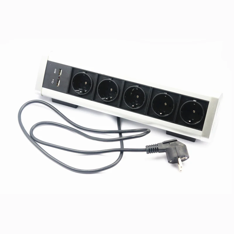 Треугольник настольный зажим розетка 5 ЕС розетки питания для кухни с 2 USB