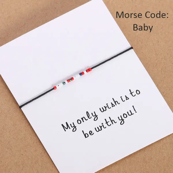 baby G. YCX Pulseras Miyuki Морзе кодовый браслет сообщение «любовь» поздравление карты соответствия браслеты для пар подарок для сестры подруги - Окраска металла: baby