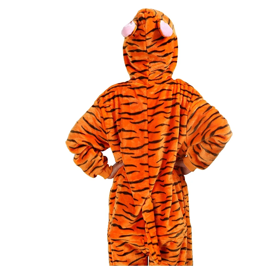 Детский Kugurumi комбинезон в виде животных С Рисунком Тигра фланелевый костюм для