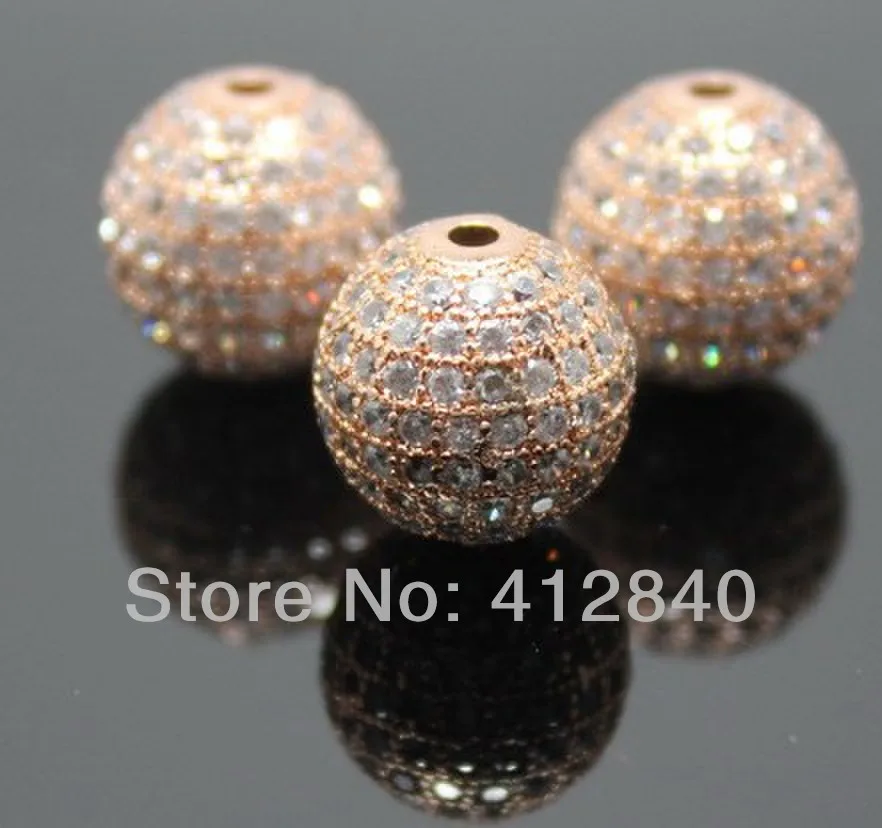 12mm Rose Gold Beads High Quality Bling European Beads DIY Jewelry Design