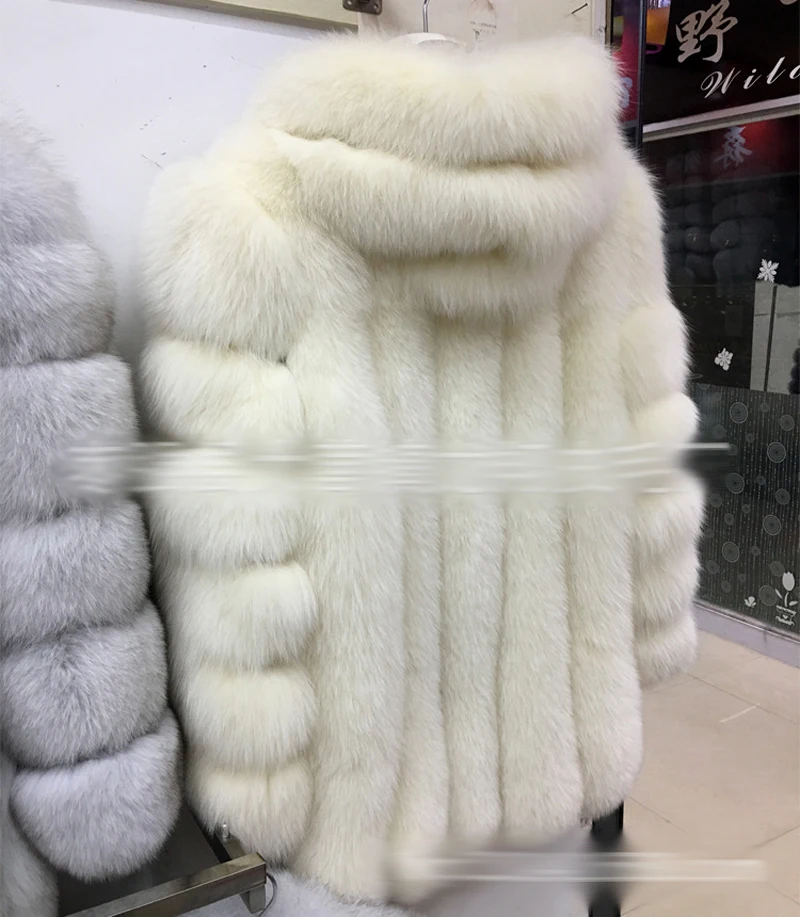 100% натурального меха лисы Для женщин двусторонние пальто лисий мех утепленная