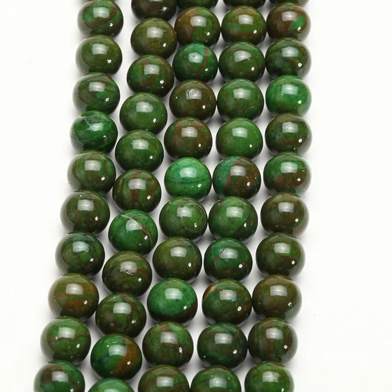 wholesale 8mm green Loose beads round natural stone Fashion men's bracelet accessories Men's bangle | Украшения и