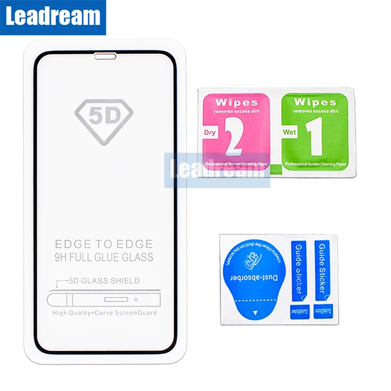 Leadream 500 шт. для iPhone 11 Pro MAX 5D закаленное стекло Xs Max Xr X 7 8 6 6S Plus 9H Защитные пленки