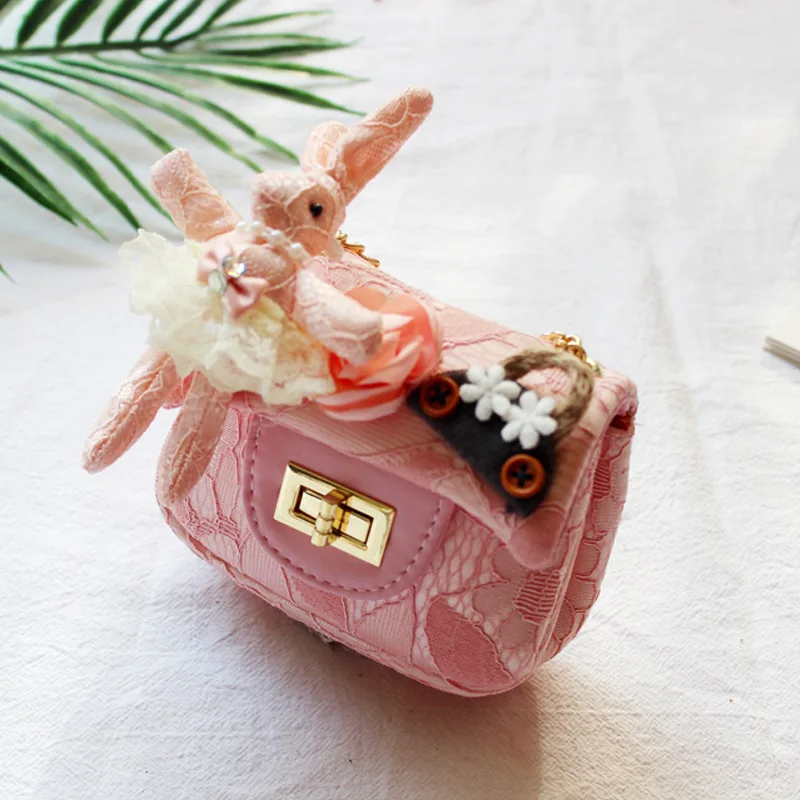 

PU leather cartoon rabbit children school bags kids travel small phone pouches cross-body messenger money bags for baby girls