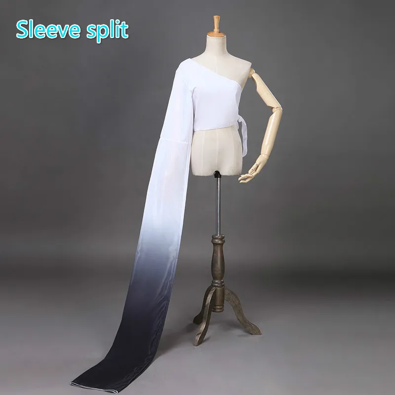 Sleeve split Yangko танец китайский Hanfu воды рукавом костюмы одного плеча классического танца практика Топы женские для детских представлений - Цвет: Sleeve split