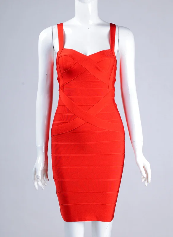 Must Have! Пикантные милые мини Спагетти ремень Bodycon клуб партия Лето бинты знаменитости Для женщин Платья для женщин Femme Vestidos - Цвет: Красный