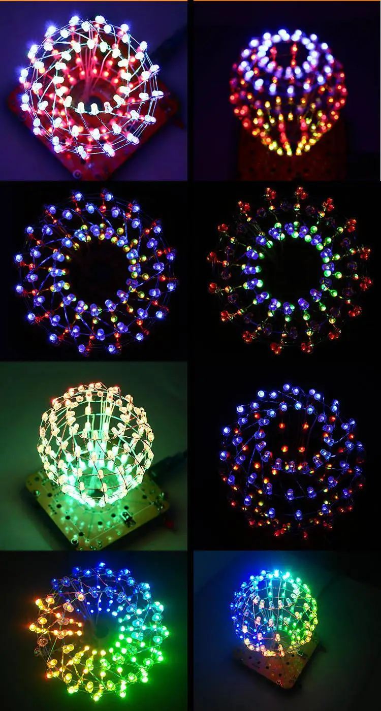 CLAITE DIY Электронный набор для друзей подарок цветной шар DIY 3D светодиодный светильник куб 16x9 рекламный светильник светодиодный музыкальный набор