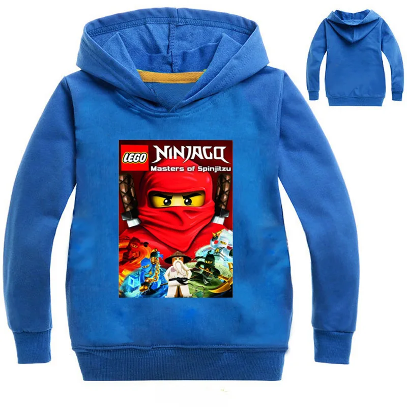 Детская толстовка с длинным рукавом Ninja Ninjago хлопковый свитер для мальчиков и