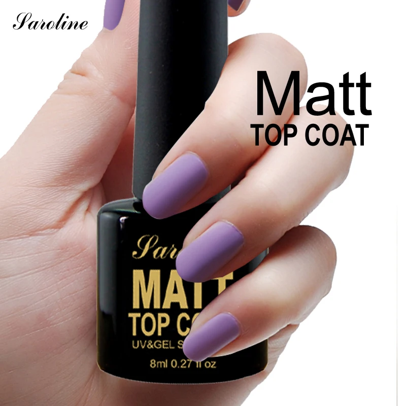 Saroline Matte Top Coat гель лак для ногтей украшения Декор Soak Off очистки Прозрачный матовый