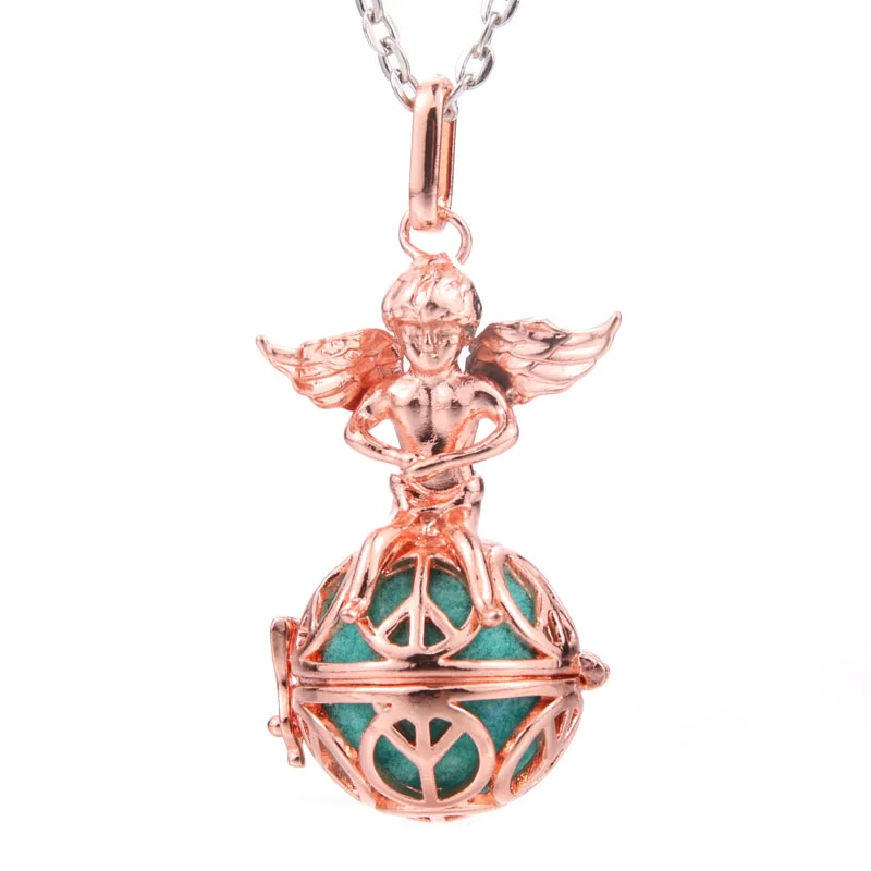 N2291-Rosegold Новинка, серебряное ожерелье для ароматерапии, подвеска, ювелирные изделия, открытый медальон, ожерелье, диффузор эфирного масла, духи, ароматические ожерелья - Окраска металла: N2291-Rosegold