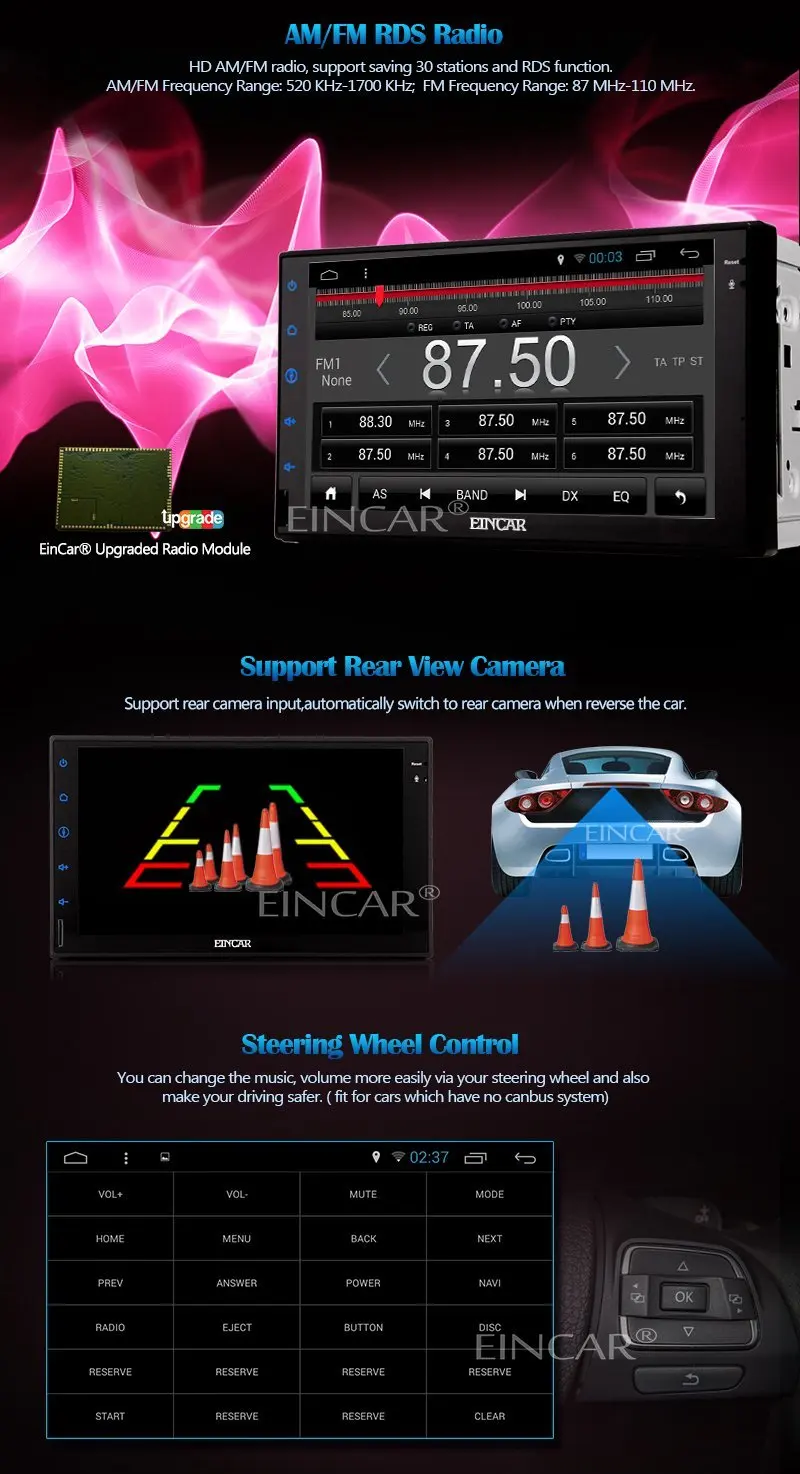 Android 5.1.1 Автомобильная стерео навигация Сенсорный экран двойной Din gps