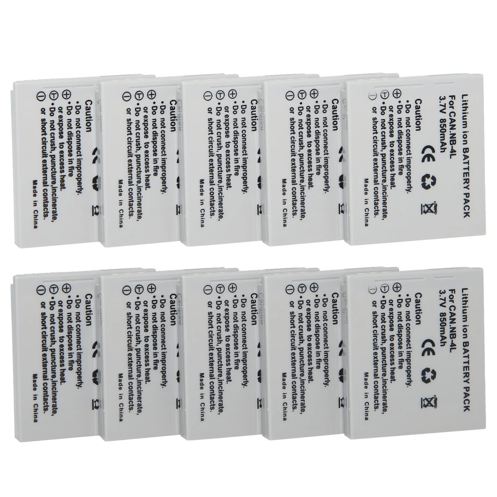 

Wholesale 10 Pcs 850mAh li-ion NB-4L NB4L digital camera battery For Canon 220 HS Digital 100 IS 120 30 PowerShot SD200 IXUS 130