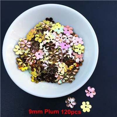 9mm Plum 10 г/упак. смешанные цветы сливы Шестерня квадратная форма клевера свободная тесьма с пайетками для шитья свадьбы ремесло Женская одежда Аксессуары - Цвет: 9mm Plum
