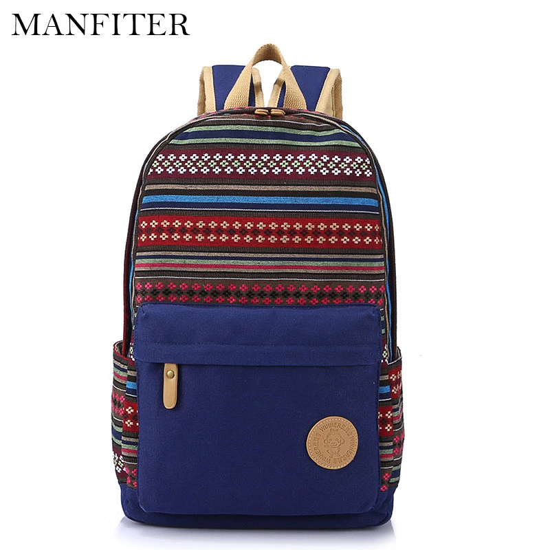 Manfiter новые модные женские туфли Холст Рюкзак Досуг школьные сумки для девочек