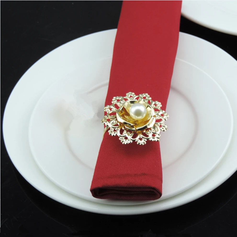 12 шт./лот Континентальная салфетка для ресторанов отелей жемчужное кольцо полое