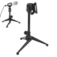 portable table recording microphone holder compact microphone tripod stand three legged holder with clamp 180%c2%b0 rotation angle