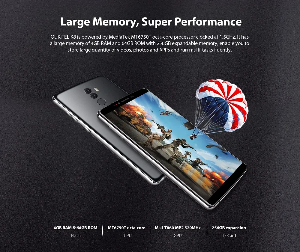 Oukitel K8 18:9 Incell полный Дисплей 6 0 ''FHD телефон 4 ГБ Оперативная память 64 Встроенная