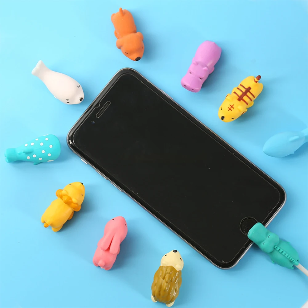 Милая намотка в виде животного для iPhone защитный органайзер кабеля USB акулы панды