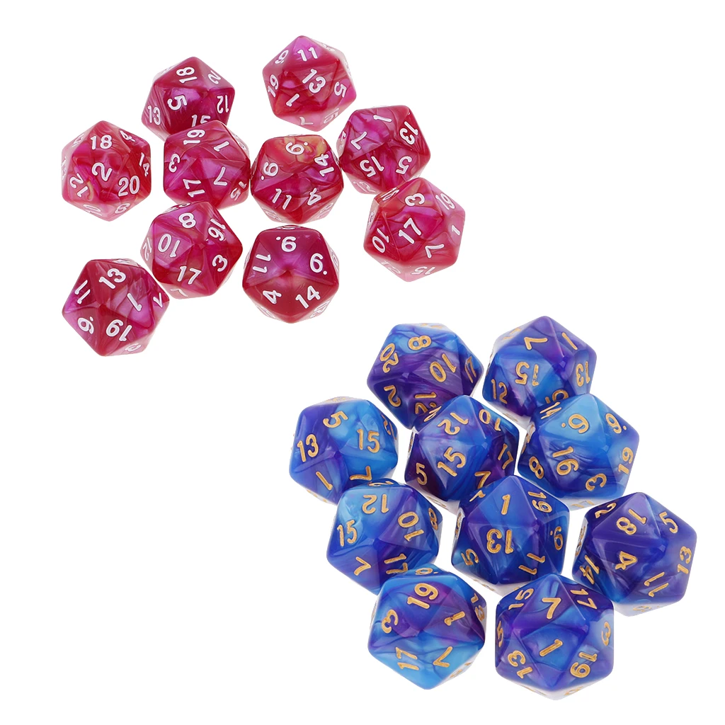 20 шт. сторонних игральных костей D20 многогранные игральные кости для подземей и
