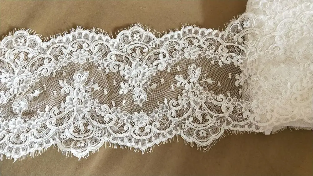 Кружевная ткань Шантильи 3 ярда отделка для свадебной вуали кружевная Alencon