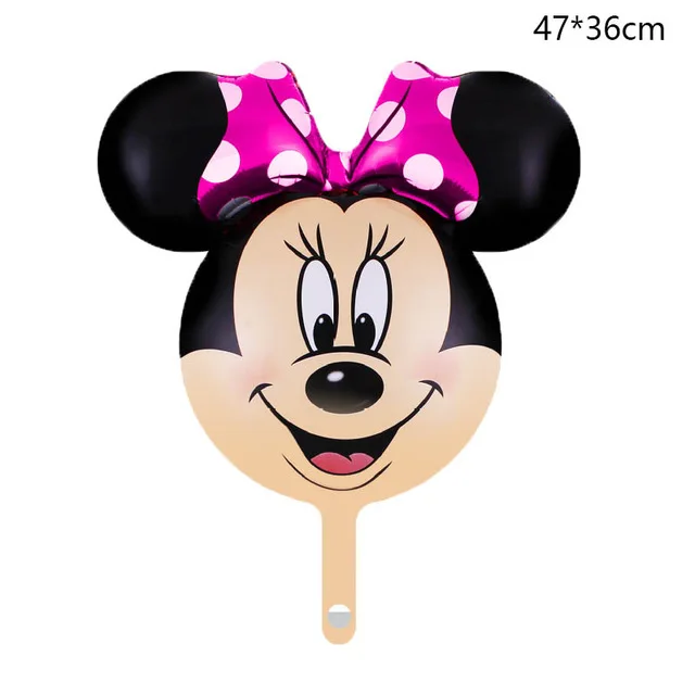 Mini Size Pink 1 шт. 110 см гигантские фольгированные шары с Микки и Минни, большие красные и черные стоячие шары для маленьких мальчиков и девочек, украшения для дня рождения - Цвет: Mini Size Pink