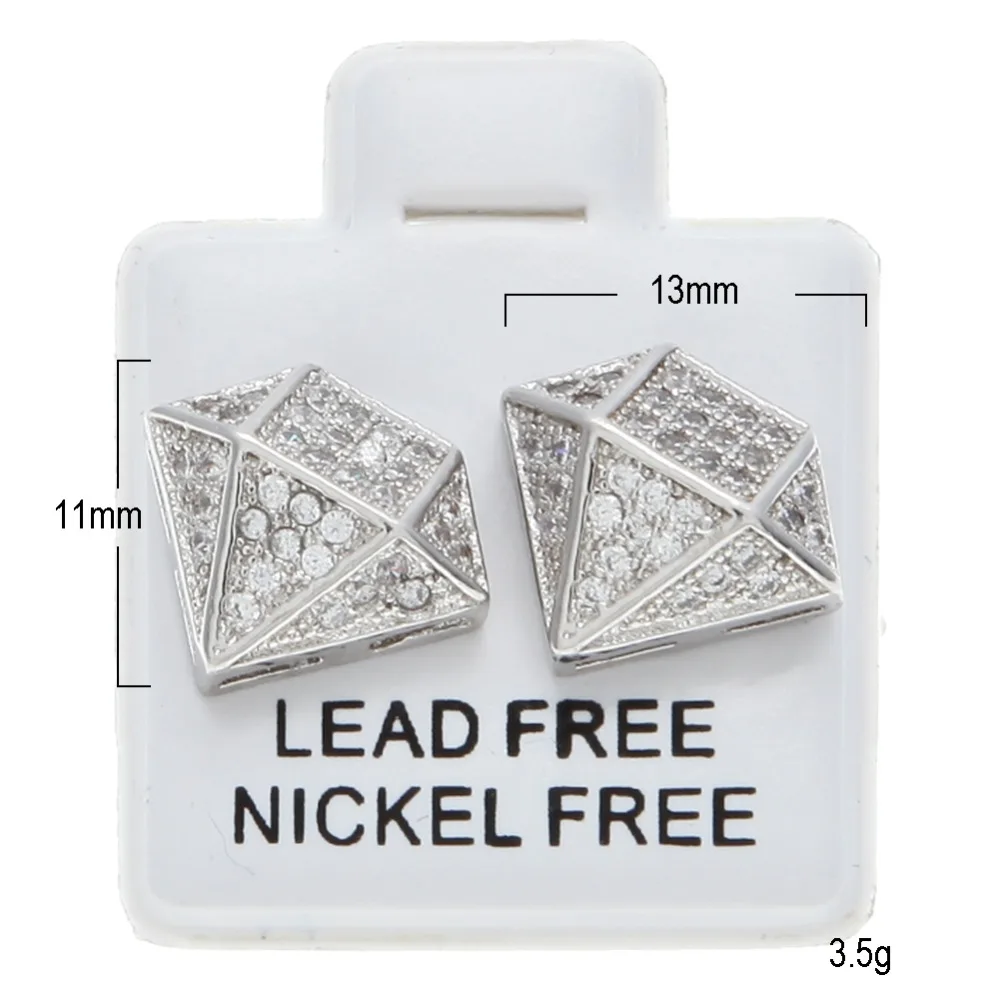 TBTK On Sale Triangle Unisex Earing Simple Style Elegant Charm Trendy Jewelry Cubic Zirconia Crystal Stud Earrings Men | Украшения и