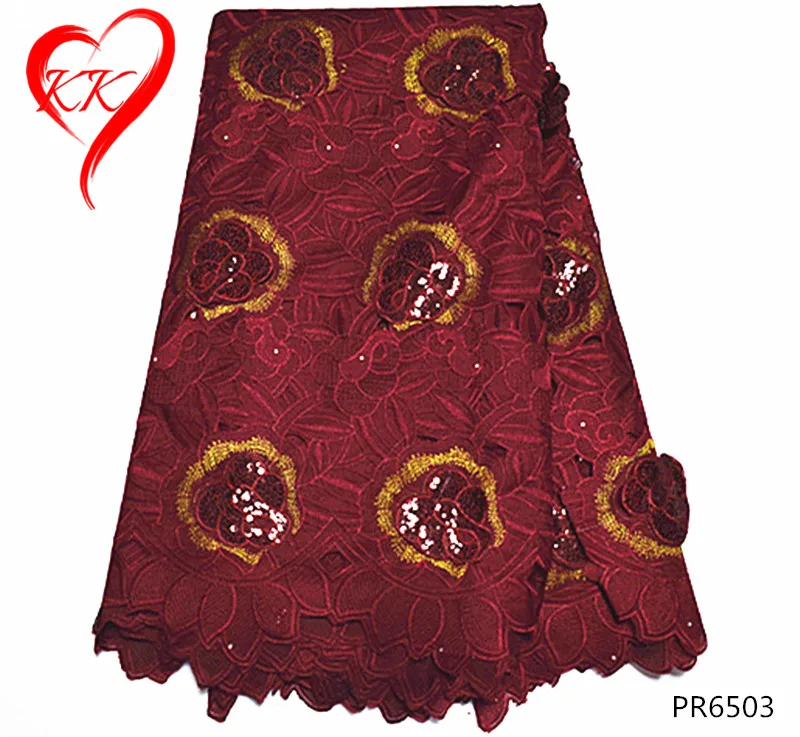 PR65 KK 3D lace fabric applique Swiss voile sequins African dry quality Nigerian wedding cotton | Дом и сад