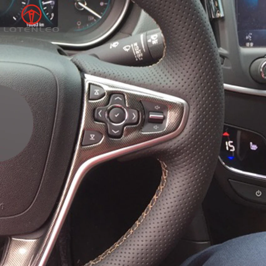 LQTENLEO черная натуральная кожа DIY ручной сшитый чехол рулевого колеса автомобиля для Buick Regal GS- Opel Insignia 2013