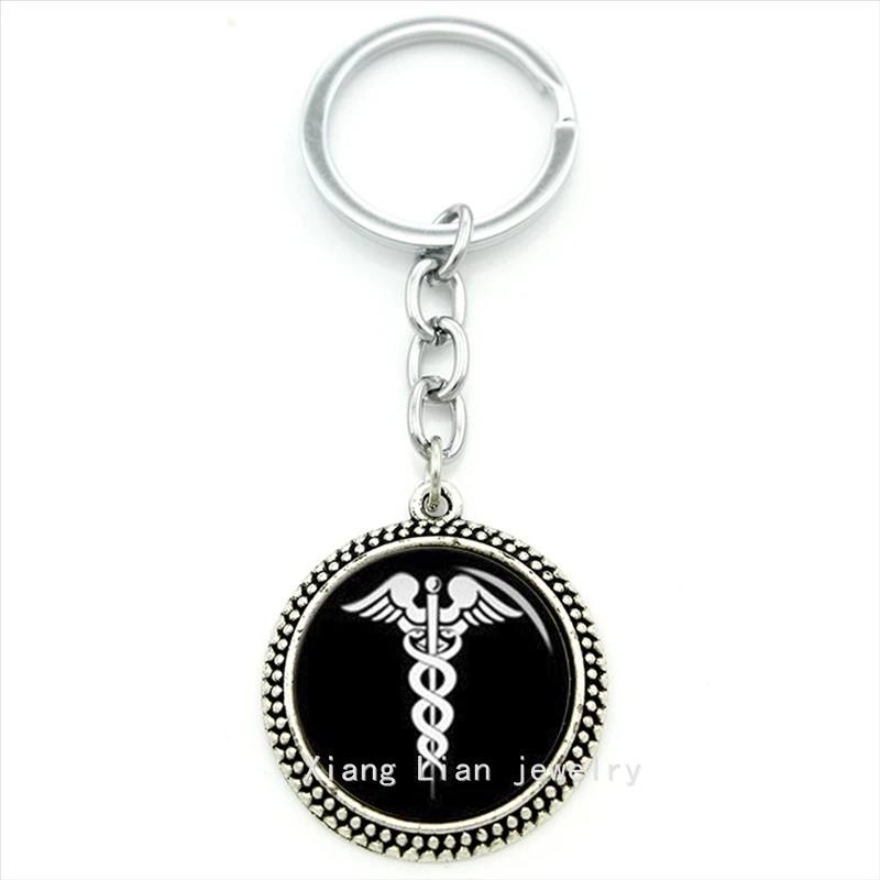 TAFREE медицинский Кадуцей символ брелок в винтажном стиле Классические кулон для