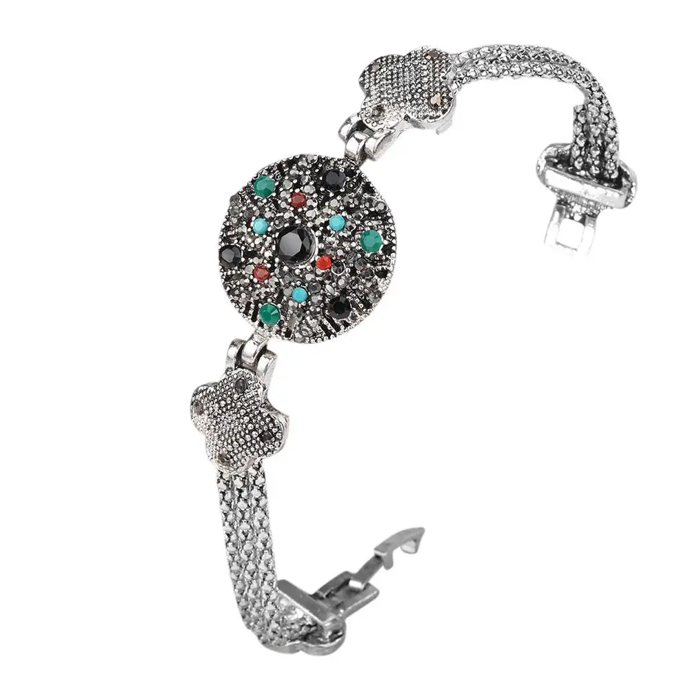 Sangdo Для женщин ретро этно Стиль Rhinestone стильный браслет ручной цепи