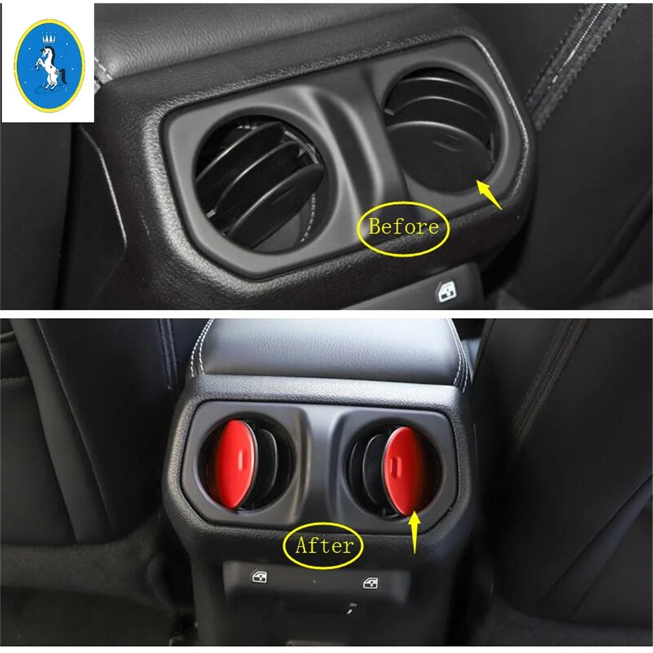 

Yimaautotrims Auto Accessory Armrest Box Rear Row Air Conditioning AC Vent Outlet Cover Kit Fit For Jeep Wrangler JL 2018 - 2020