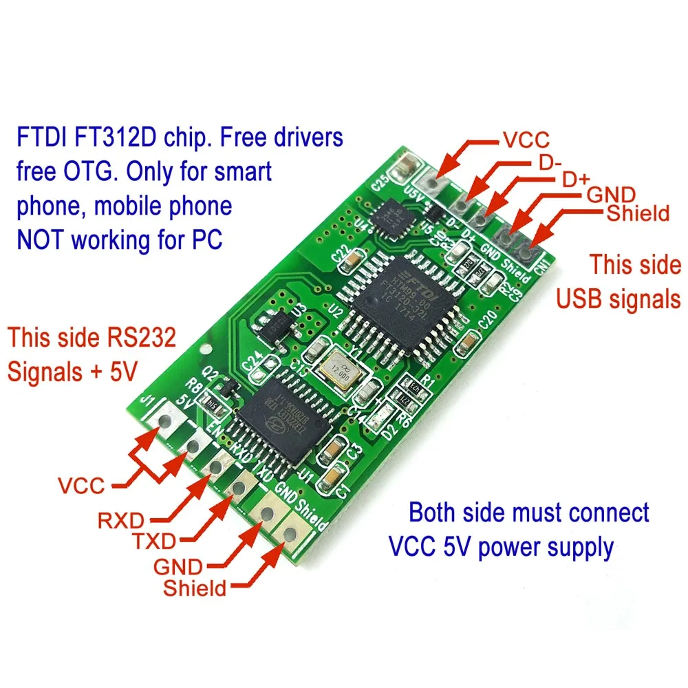 Бесплатный драйвер для установки кабель адаптера otg ftdi ft312d micro usb rs232 db9 |