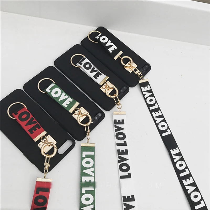 Модный матовый чехол с ремешками на шее для iphone 8 plus 7 5 5S se 6 6s телефона кольцом