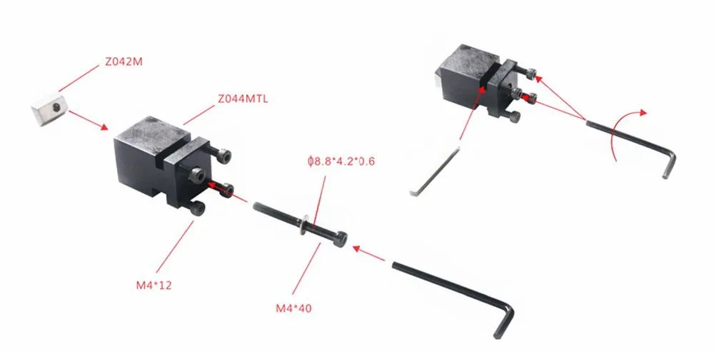 Металлический 2 позиционный кронштейн для токарного станка Z044MTL|accessories neck|tool blocktool