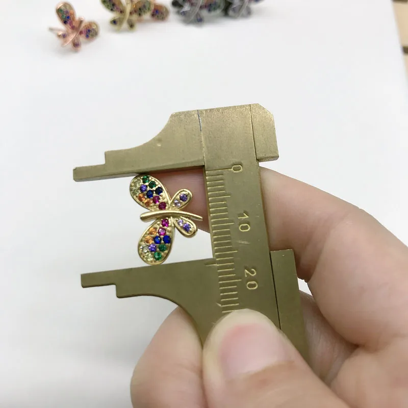 

New Arrival Butterfly Stud Earring Multi Color Cz Earring Stud