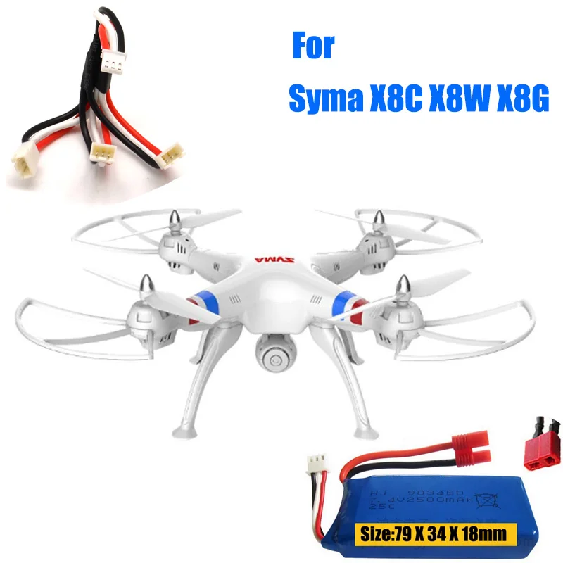 Фото MJX X600 X101 7,4 В 2S 1 в 3 зарядный кабель проводная линия для SYMA X8C WLtoy V666 RC Дрон литий-полимерный аккумулятор радиоуправляемого самолета Радиоуправ... №2