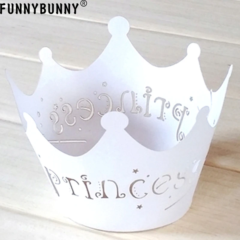 FUNNYBUNNY 24 шт Принцесса Корона для капкейков обертки Чехлы Свадебные крестины