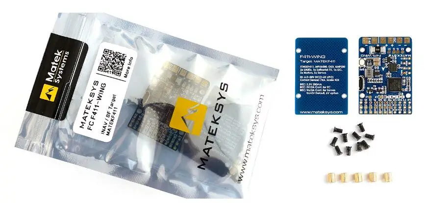 Контроллер полета Matek F411 WING STM32F411 с INAV OSD MPU6000 BMP280 поддержка летающего крыла
