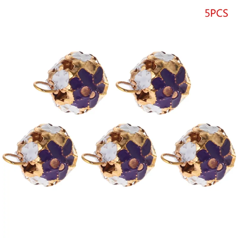 purple OOTDTY 5 шт. красочные свободные бусины Рождество Jingle подвеска с бубенчиками Подвески Декор Орнамент - Цвет: purple