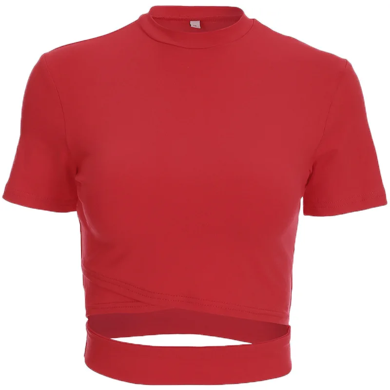 Sexy Hallow out cotton women T-shirt Custom logo photo text printed Female night blut woman DIY tees cropped Tees crop T shirts | Женская