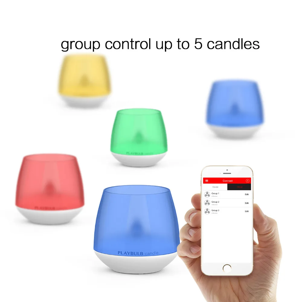 2X MIPOW PLAYBULB LED Лампа Свеча которая меняет цвета и подходит для украшения свадебного